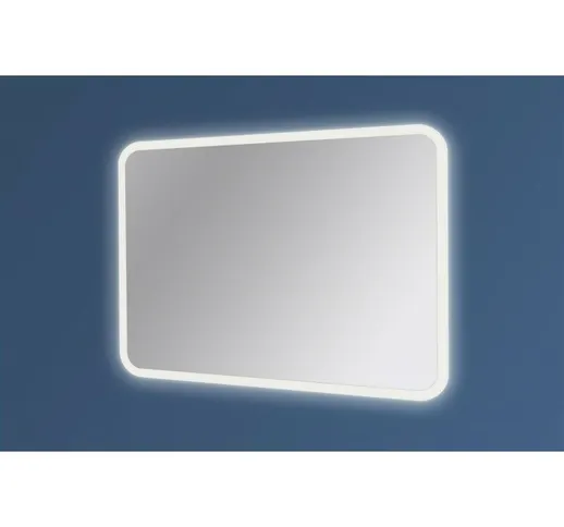 Specchio bagno led 100x70 cm sabbiato Con specchio ingranditore Con accensione a sfioro Ki...