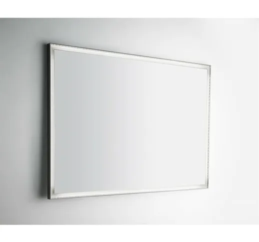 Specchio bagno a led 100x70 cm con cornice > Nero > Senza specchio ingranditore > Con acce...