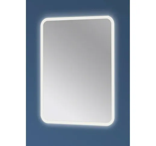 Specchio bagno stondato con led 80x60 cm Con accensione a sfioro Senza Kit Bluetooth Specc...