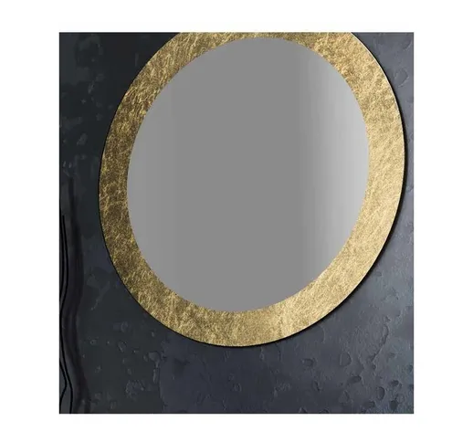 Specchio con cornice in foglia silver rotondo 70 cm art 1065-c serie la progetto