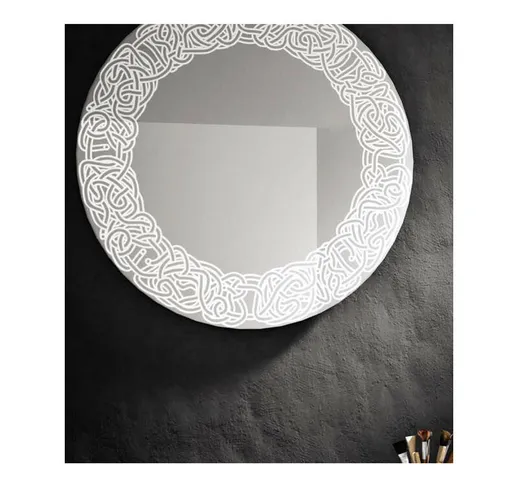 Specchio con decori satinati rotondo 70 cm art 1017-a serie la progetto