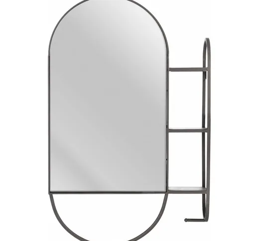 Specchio da parete 51 x 14 x 80 cm Nero Metallo