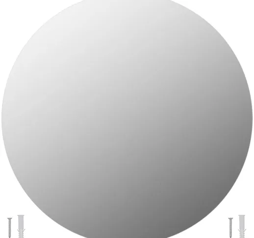 vidaXL Specchio da Parete 70 cm in Vetro Circolare - Argento