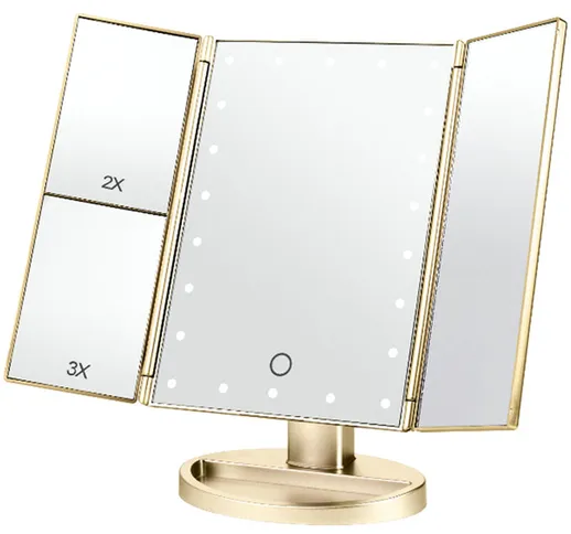 Specchio per il trucco da trucco con 22 LED Specchio per il controllo della luce con ingra...