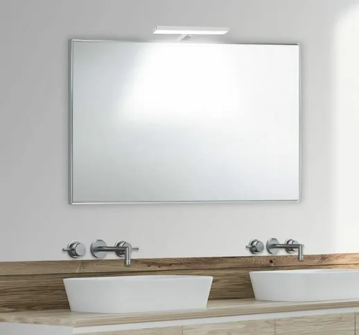Specchio bagno su misura con cornice esterna in alluminio fino a 80 cm fino a 150 cm