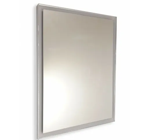 Specchio personalizzato su misura con cornice scavata cromata > fino a 40 cm > fino a 90 c...