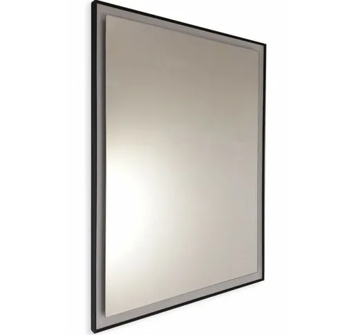 Specchio personalizzato su misura con cornice scavata perimetrale nera > fino a 100 cm > f...