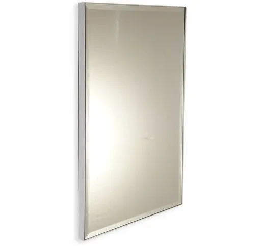 Specchio su misura con cornice bianca e perimetro bisellato > fino a 70 cm > fino a 40 cm