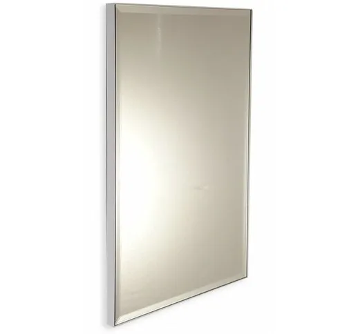 Specchio su misura con cornice bianca e perimetro bisellato > fino a 130 cm > fino a 90 cm
