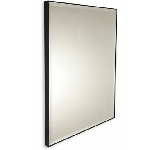 Specchio su misura con cornice nera e perimetro a bordi bisellati fino a 60 cm fino a 70 c...