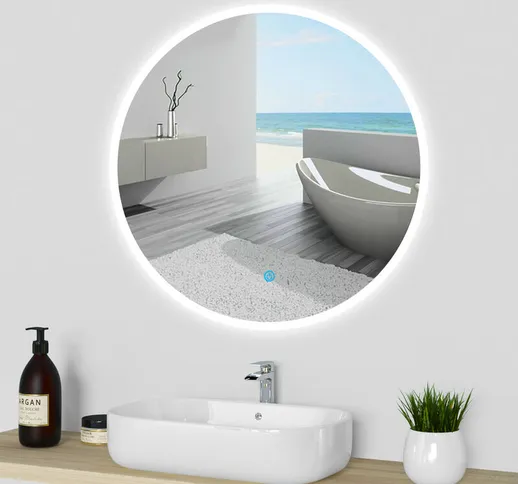 Specchio Rotondo Bagno Led 80cm, Antivaho, Interrutore Touch. Specchio Bagno led ajustable...