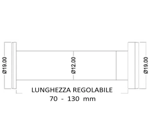 Officina Colombo - spia ottica D.12 lung.variabile 70-130 mm ottone