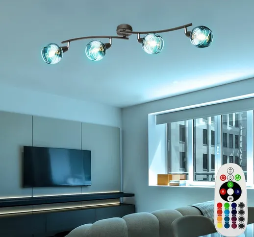 Spot bar luce dimmerabile plafoniera lampada in vetro telecomando regolabile in un set com...