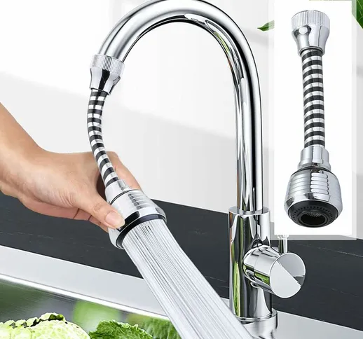 Qersta - Spruzzatore per rubinetto da cucina flessibile a 360 gradi, ugello per rubinetto
