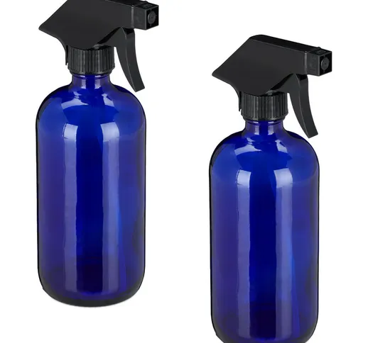 Relaxdays - Spruzzino Nebulizzatore, Set 2x500 ml di Bottiglie Spray Vuote, Vaporizzatore...