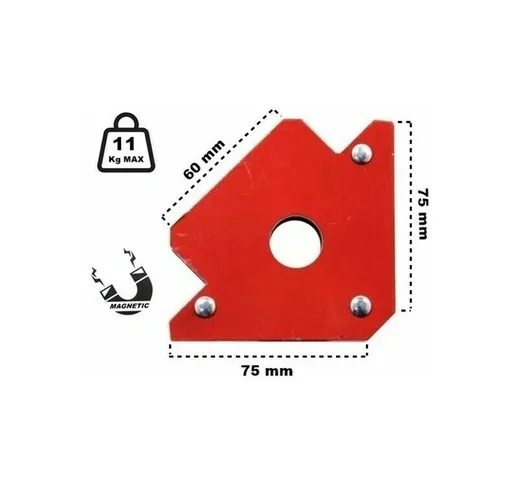  - POSIZIONATORE MAGNETICO da 3' SQUADRA DI MONTAGGIO A 45 E 90° PER SALDATURA 11kG