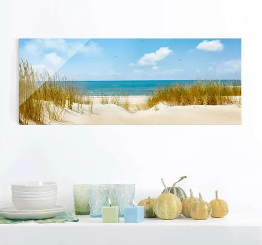 Stampa su vetro - Beach on the North Sea - Panoramico Dimensione H×L: 30cm x 80cm