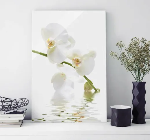 Stampa su vetro - White Orchid Waters - Verticale 3:2 Dimensione H×L: 120cm x 80cm
