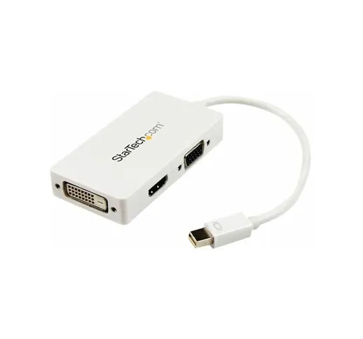 Adattatore Mini DisplayPort a HDMI, DVI & VGA - Convertitore mDP per macbook 3 in 1 - bian...