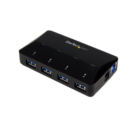 .com Hub USB 3.0 a 4 Porte con Porta di Ricarica Dedicata - 1 Porta x 2,4 Amp - 