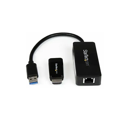 .com Kit accesori con doppio adattatore per HP Chromebook 14 HDMI a VGA e USB 3.0 a Gigabi...