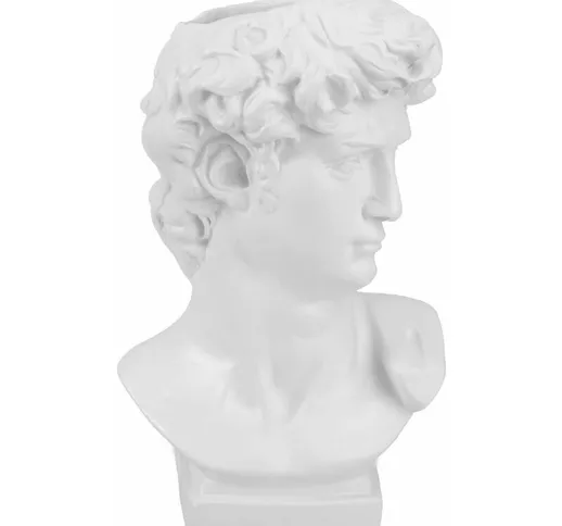 Statua Vaso da Fiori in Ceramica Resina con Testa Romana