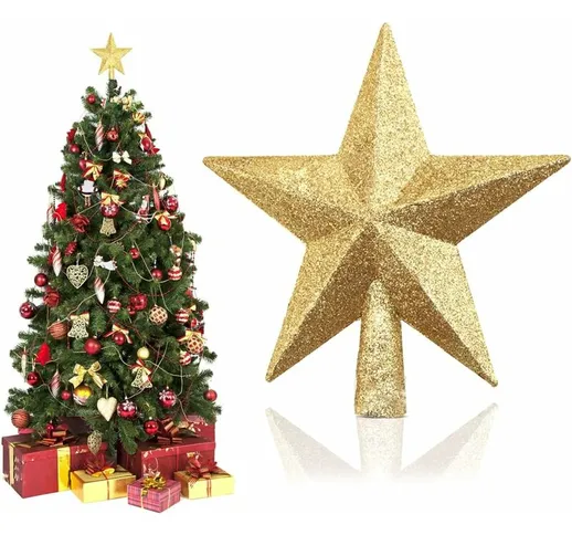 Stella Albero di Natale, Decorazione Glitter per Albero di Natale, Decorazione per Albero...