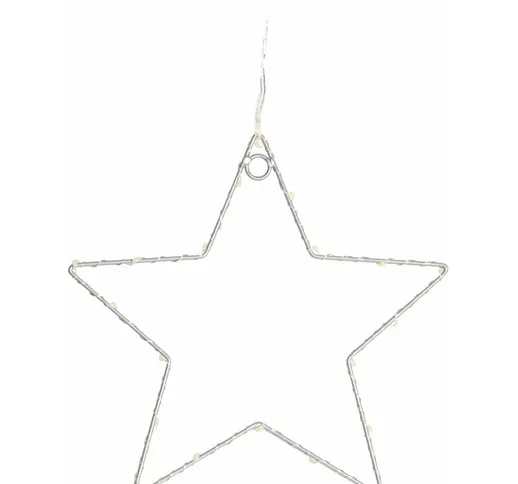 Stella luminosa in metallo con micro led decorazione natalizia da esterno -70 cm