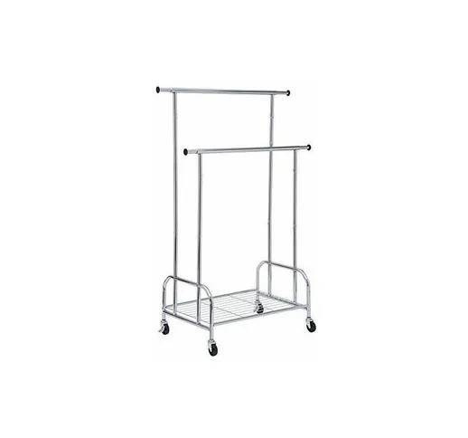 Stender Doppio Cromato Con Ruote Portata Massima 70 Kg