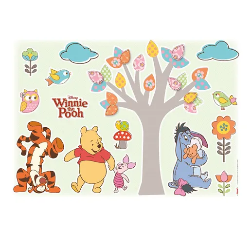 Stickers da parete 'Winnie the Pooh gli amanti della natura' cm. 50x70h.