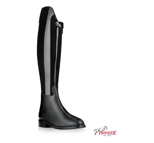  - Stivale da dressage modello Eros con cerniera anteriore gamba in pelle verniciata e pie...