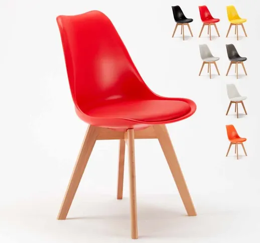 Stock 20 sedie con cuscino design scandinavo Tulipan nordica per bar e ristoranti Colore:...