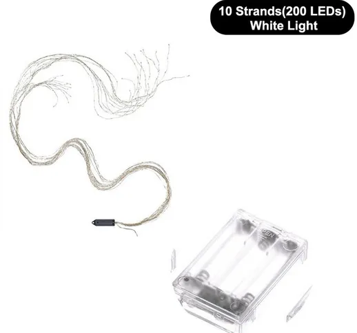 Asupermall - Strand 10 (200 LED) tubo luminoso stringa secco sottosezione (3 batteria AA *...
