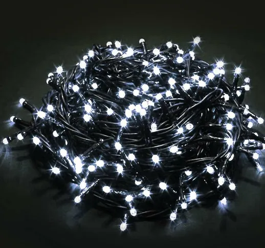 Bakaji - Catena Luminosa 1000 led Luci Albero Natale Lucciole Bianco Freddo Esterno 24V