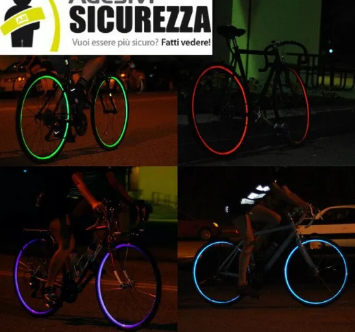 Strisce adesive cerchi bici riflettenti - 7mm x 6MT Colore - Rosso