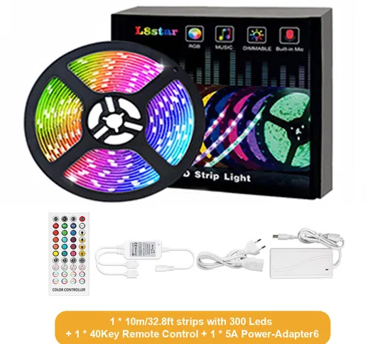 Strisce LED Luci Strisce RGB Impermeabile Sincronizzazione musicale Cambia colore Dimmerab...