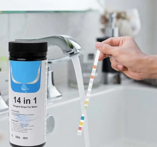  - Striscia per il test dell'acqua potabile 14 in 1 migliorata, test di qualità dell'acqua...