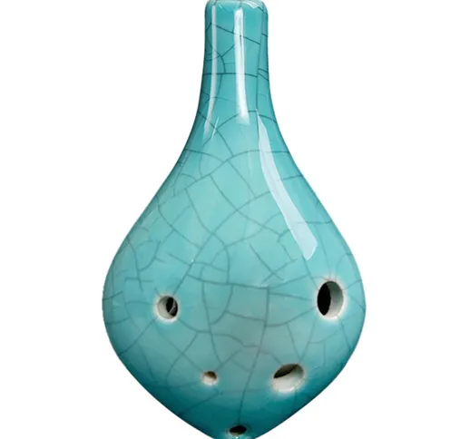Strumento musicale dipinto a mano in stile bottiglia Ocarina Alto C in ceramica a 6 fori c...