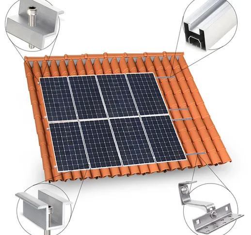 Struttura di montaggio soprategola per 14 pannelli fotovoltaici verticali (due file)