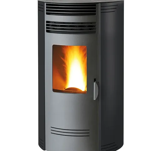 Sarom - Stufa a pellet 'GQ 80', 8 kW, round 90 cm - colore nero