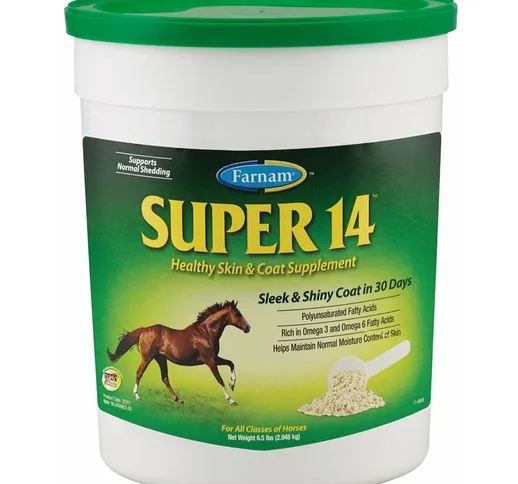 Farnam - SUPER 14 mangime complementare per la salute della cute e del mantello dei cavall...