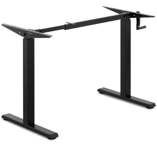 Supporto per scrivania regolabile in altezza a sollevamento manuale nero 70 kg - Bianco
