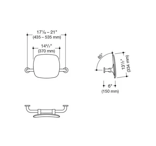 Supporto posteriore BS. WA supporto da parete in corallo da 150 mm