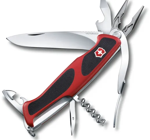 Swiss Army Knife  Ranger Grip 74 0.9723.CB1 Rosso/Nero, 14 funzioni Include una grande lam...