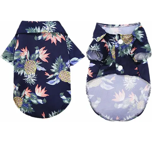 T-shirt per cani - Design spiaggia - Stampa albero di cocco hawaiano - Vestiti estivi per...