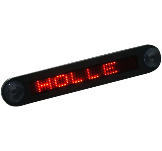 Asupermall - 12V Car Mini Super Slim LED Programmable Message Sign Scrolling Display Board...