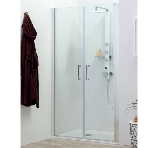 Porta doccia SALOON in cristallo 6 mm trasparente cm. 70 con profilo cromato - Tamanaco