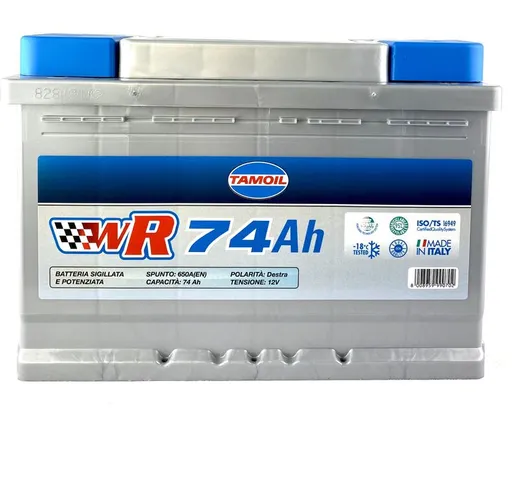 BATTERIA WR 74 AH DX batteria per auto - ricambio - Tamoil