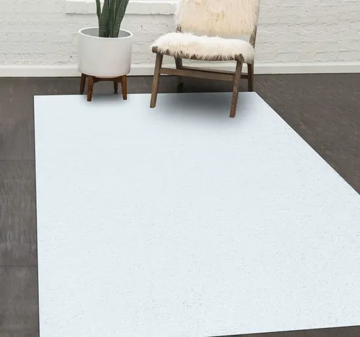 Jadorel - Tapete shaggy pelos longos 120x120 rondcm Bianco - Blanc