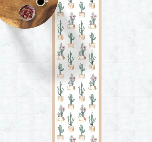 Tappeti in vinile - Cactus con vaso di rame con cornice - Pannello Dimensione HxL: 210cm x...